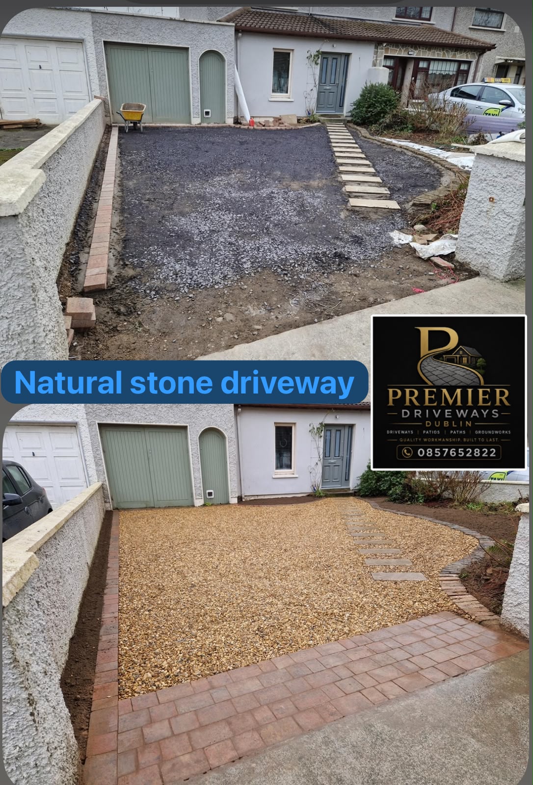 Before and after: Natural stone driveway